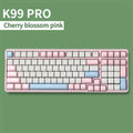 FURYCUBE K99 Pro Wireless Creamy Mechanical Keyboard Bluetooth / 2.4G 3 Modes Side Engraved Gaming Keyboard for Laptop Computer 99 Keys RGB PBT Keycaps 3/5 Pin Hot-Swappable,Cream Sound,Keyboard Designed for Career Women Tiktokshopspringglowup