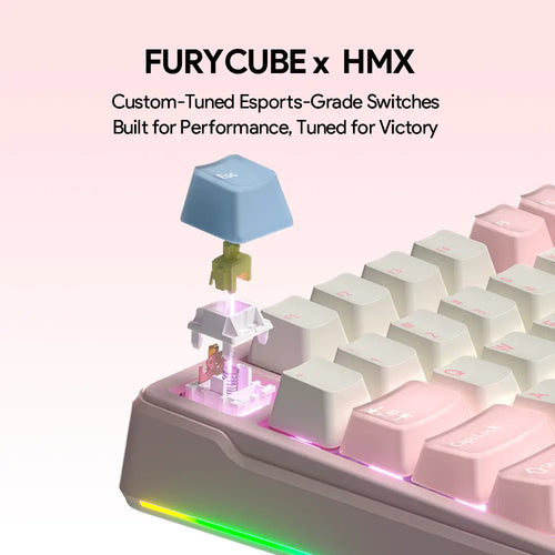 FURYCUBE K99 Pro Wireless Creamy Mechanical Keyboard Bluetooth / 2.4G 3 Modes Side Engraved Gaming Keyboard for Laptop Computer 99 Keys RGB PBT Keycaps 3/5 Pin Hot-Swappable,Cream Sound,Keyboard Designed for Career Women Tiktokshopspringglowup