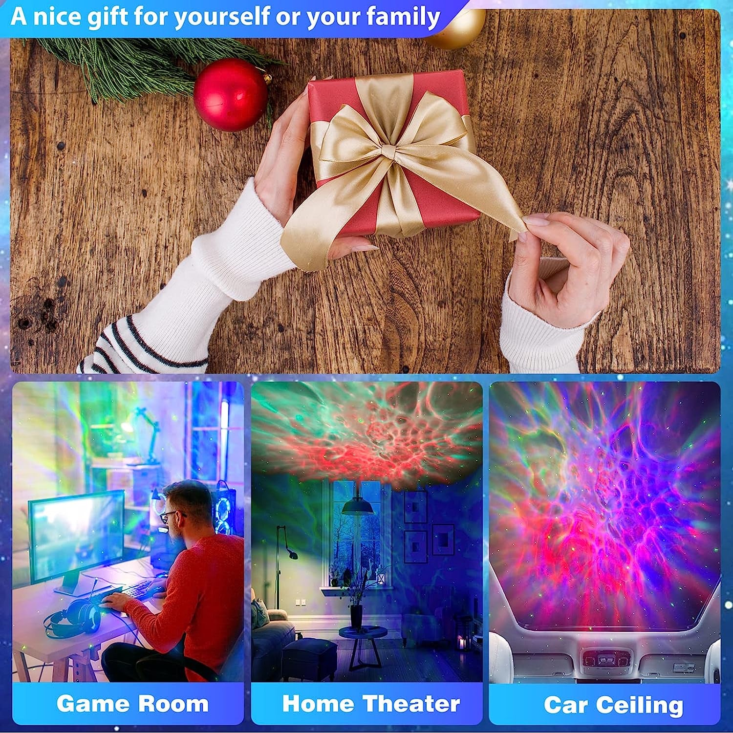 Astronaut Galaxy Projector, Star Projector Galaxy Light, Night Light for Kids, Nebula Ceiling LED Lamp, Room Decor, with Timer and Remote, Gifts for Birthdays