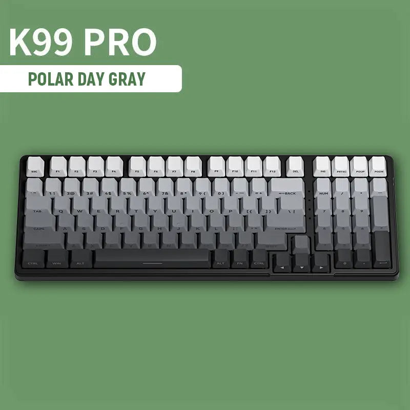 FURYCUBE K99 Pro Wireless Creamy Mechanical Keyboard Bluetooth / 2.4G 3 Modes Side Engraved Gaming Keyboard for Laptop Computer 99 Keys RGB PBT Keycaps 3/5 Pin Hot-Swappable,Cream Sound,Keyboard Designed for Career Women Tiktokshopspringglowup
